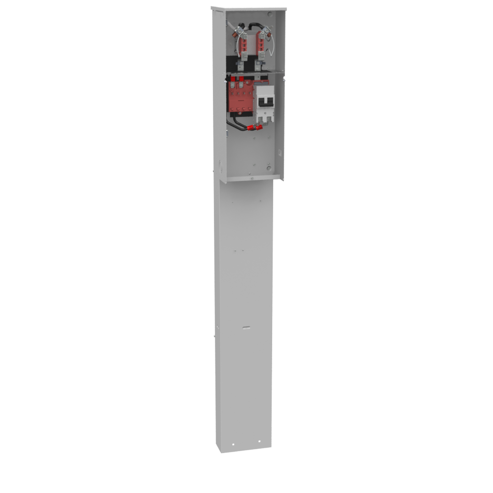 A rendering of a Milbank U5136 pedestal, part of the Versa-Ped Series.